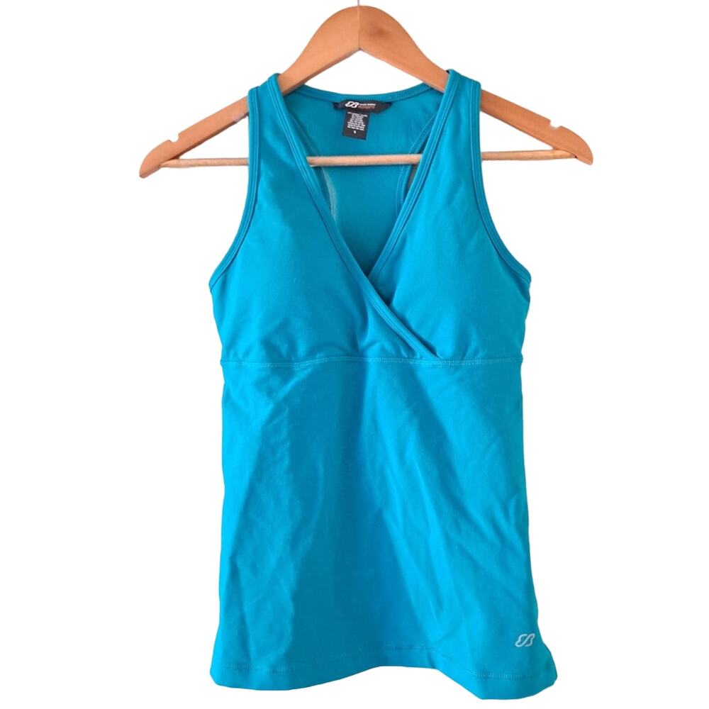 Eddie Bauer Sport Blue Sleeveless V-Neck Tank Top